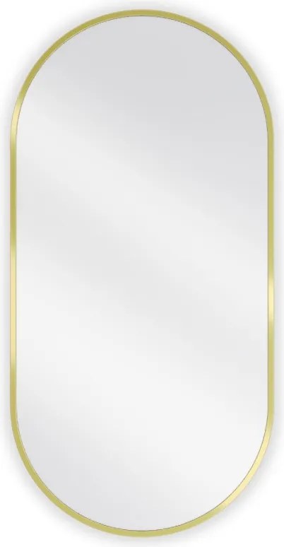 Mexen Loft ovale badkamerspiegel 90 x 45 cm, gouden lijst - 9851-090-045-000-50