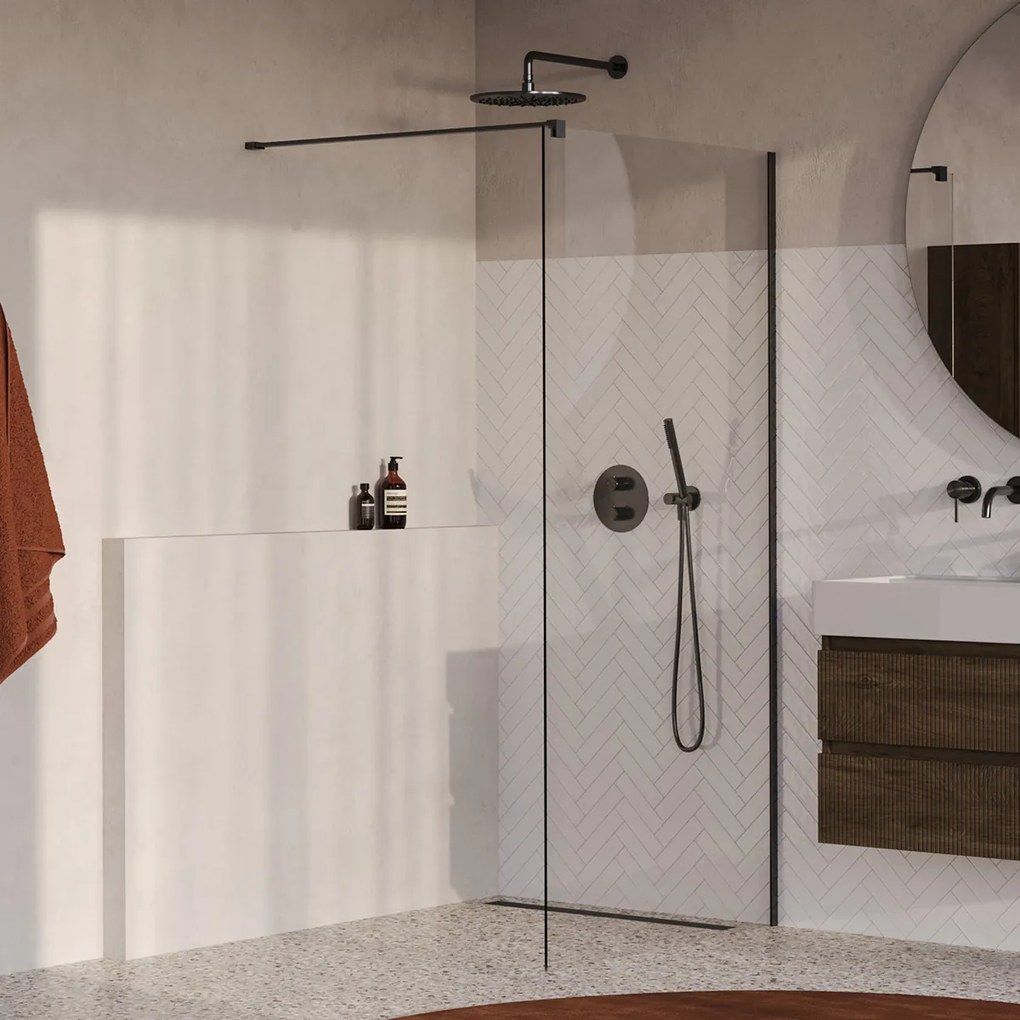 Brauer Oblivion inloopdouche helder glas 90cm gunmetal geborsteld PVD