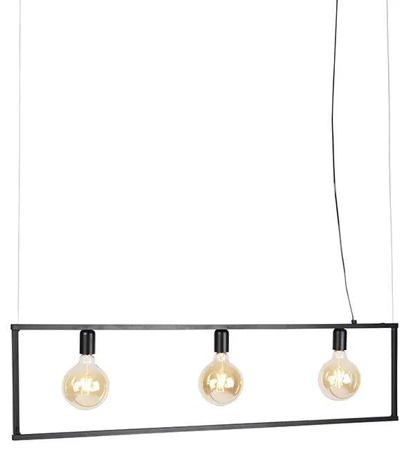 Eettafel / Eetkamer Moderne hanglamp zwart 3-lichts - Simple Cage Industriele / Industrie / Industrial, Art Deco E27 Binnenverlichting Lamp