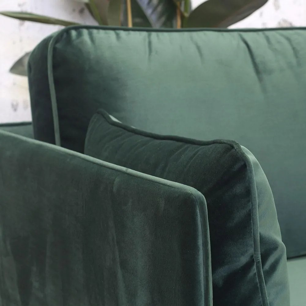 Dimehouse | Hoekbank Peppin 3-zits velvet zithoogte 46 cmzitdiepte 59 cmhoogte 85 cmdikte groen zitbanken velvet banken | NADUVI outlet