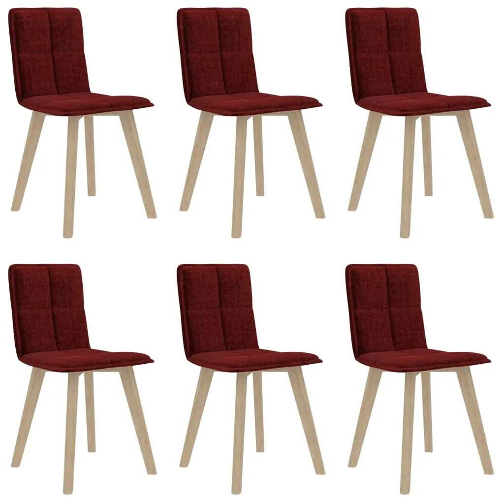 vidaXL Eetkamerstoelen 6 st wijnrood