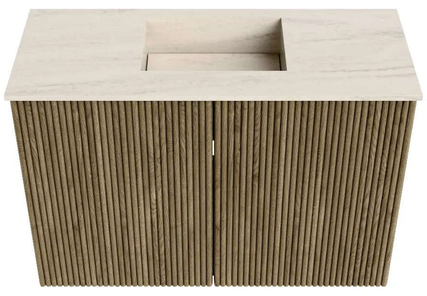 Mondiaz Joya DLux 60cm toiletmeubel dusk met wastafel faye midden zonder kraangat meli