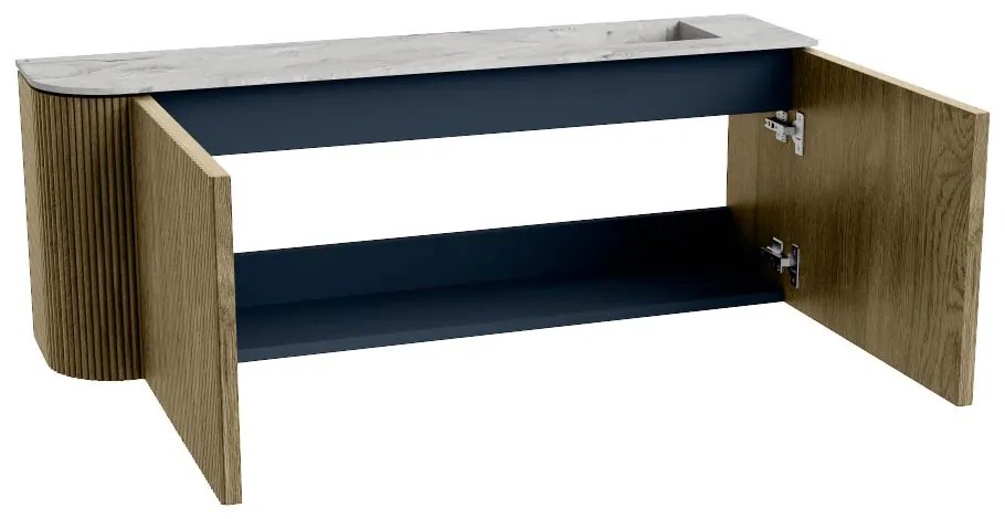 Mondiaz Joya DLux 110cm toiletmeubel ronding links dusk met wastafel faye rechts 1 kraangat glace