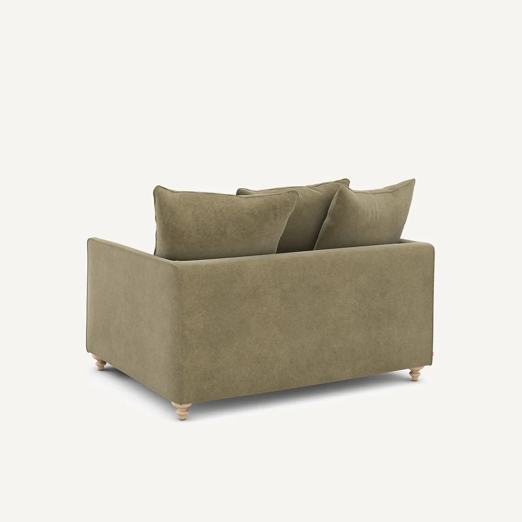 2-zits slaapbank van linnen fluweel, LAZARE