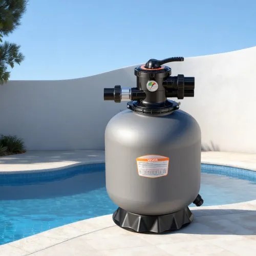 VEVOR zandfilter, 450 mm filtertank, 151 l/min zandfiltersysteem, filtertank met 7-weg meerwegklep, terugspoel-, spoel-, recirculatie-, afvalwater-, winter- en gesloten modus, voor bovengrondse zwembaden.
