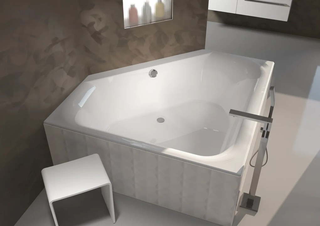 Riho Austin inbouw hoekbad 145x145cm wit glans