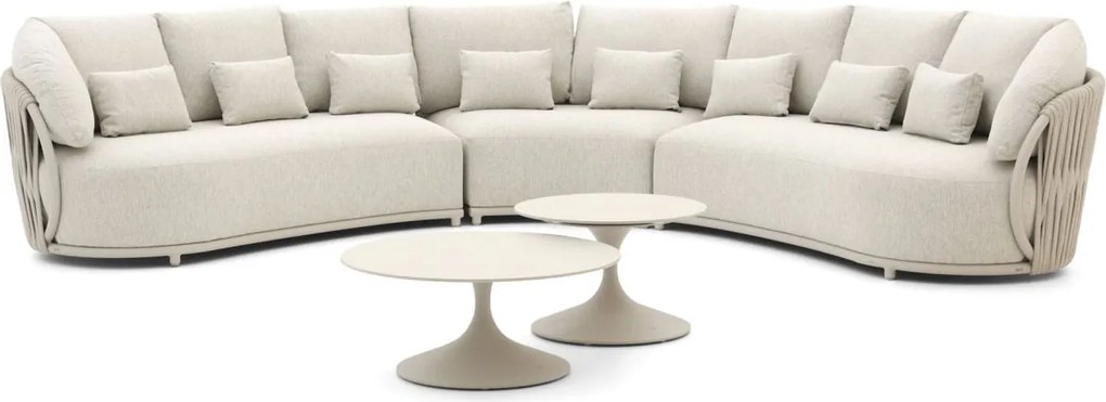 Hoek loungeset SUNS | 5 personen | Loungeset Beige | Hoekbank Aluminium | Kees Smit Tuinmeubelen