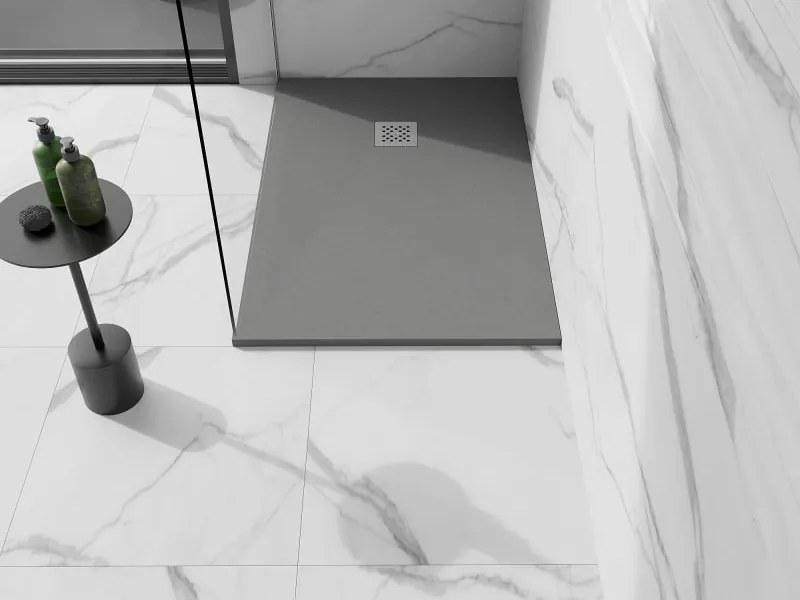 Mexen Stone+ rechthoekige composiet douchebak 120 x 100 cm, grijs-beton - 44611012
