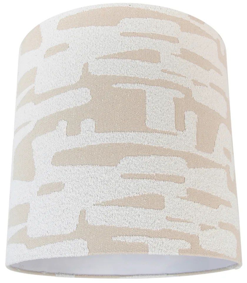Stoffen lampenkap wit met beige gestreept 40/40/40 Modern cilinder / rond rond