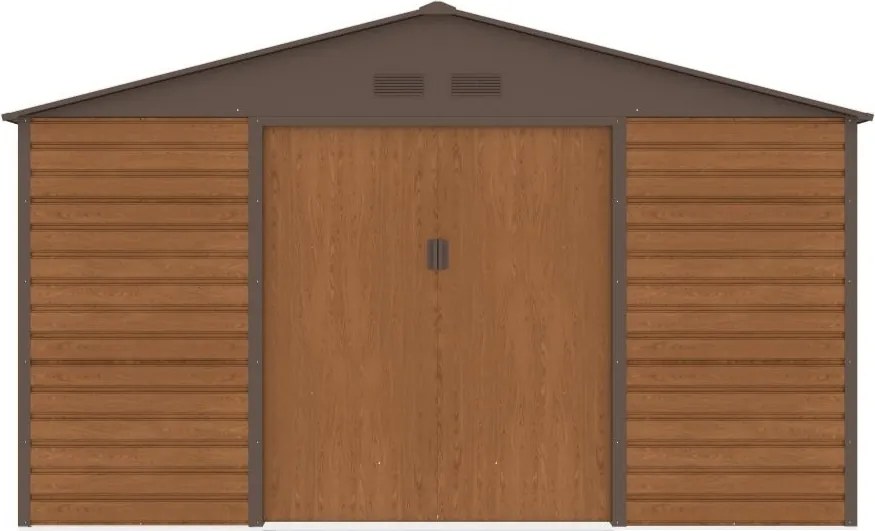 Lahti metalen gereedschapshuis 3,4 x 3,9 m Winkel Boss houtachtig