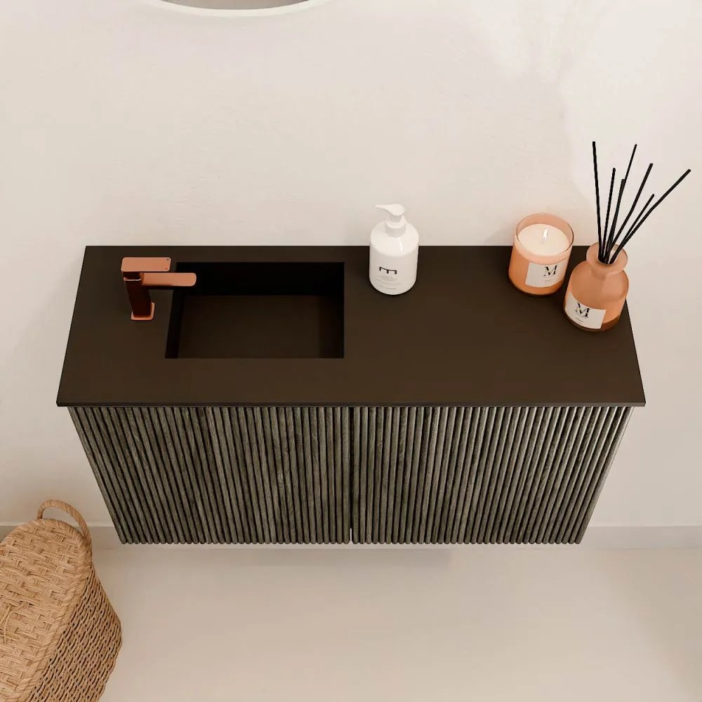 Mondiaz Joya 70cm toiletmeubel shadow met wastafel faye links 1 kraangat urban
