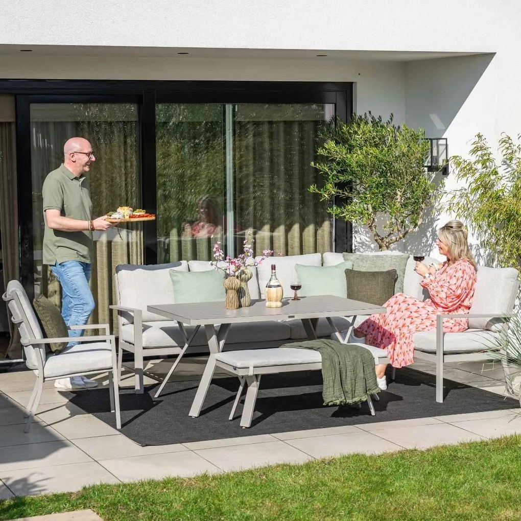 Garden Impressions Senja lounge dining set 4-delig rechts - valley sand