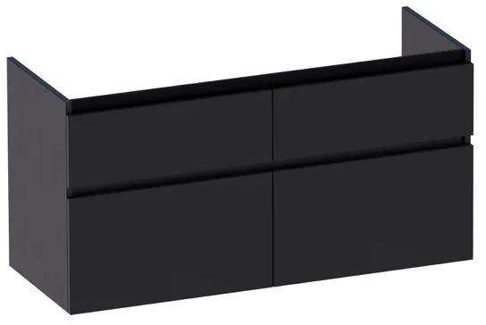 BRAUER Advance Wastafelonderkast - 120x46x60cm - 4 softclose greeploze lades - 2 sifonuitsparingen - en MFC - black wood OK-AD120-4BW