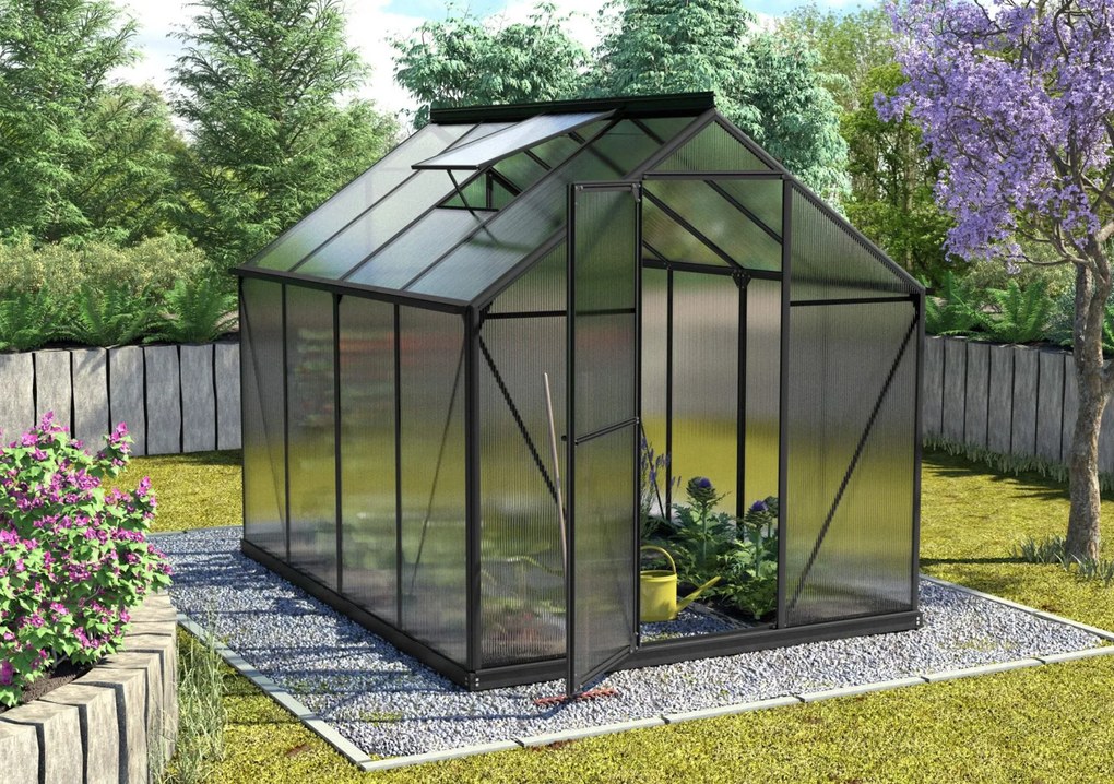 Vitavia Triton serre - 5m² - met 6 mm polycarbonaat - Zwart