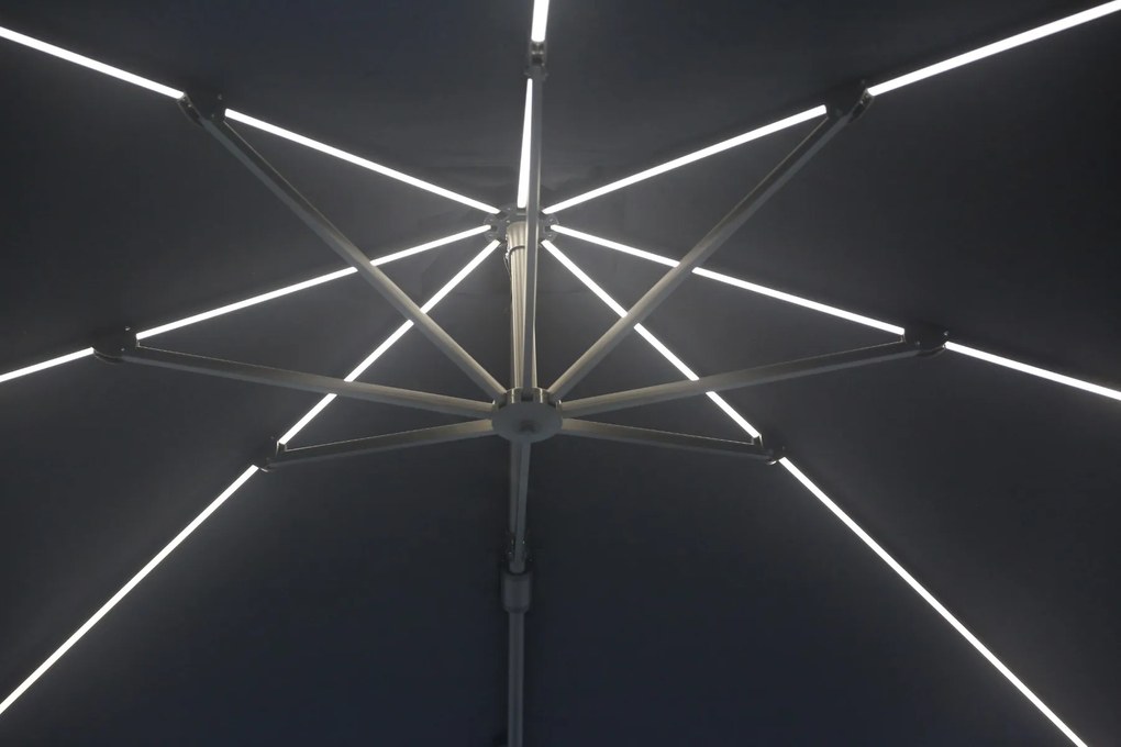 Zweefparasol  3x3m S2 Excellent (excl. voet) Transparant Camello Luna LED