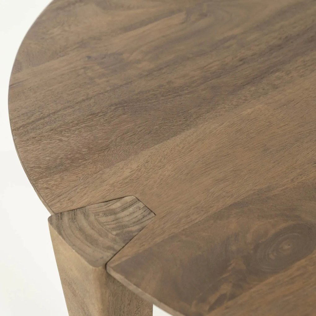 Eleonora Davina Ronde Salontafel Mangohout 80 Cm - 80 X 80cm.