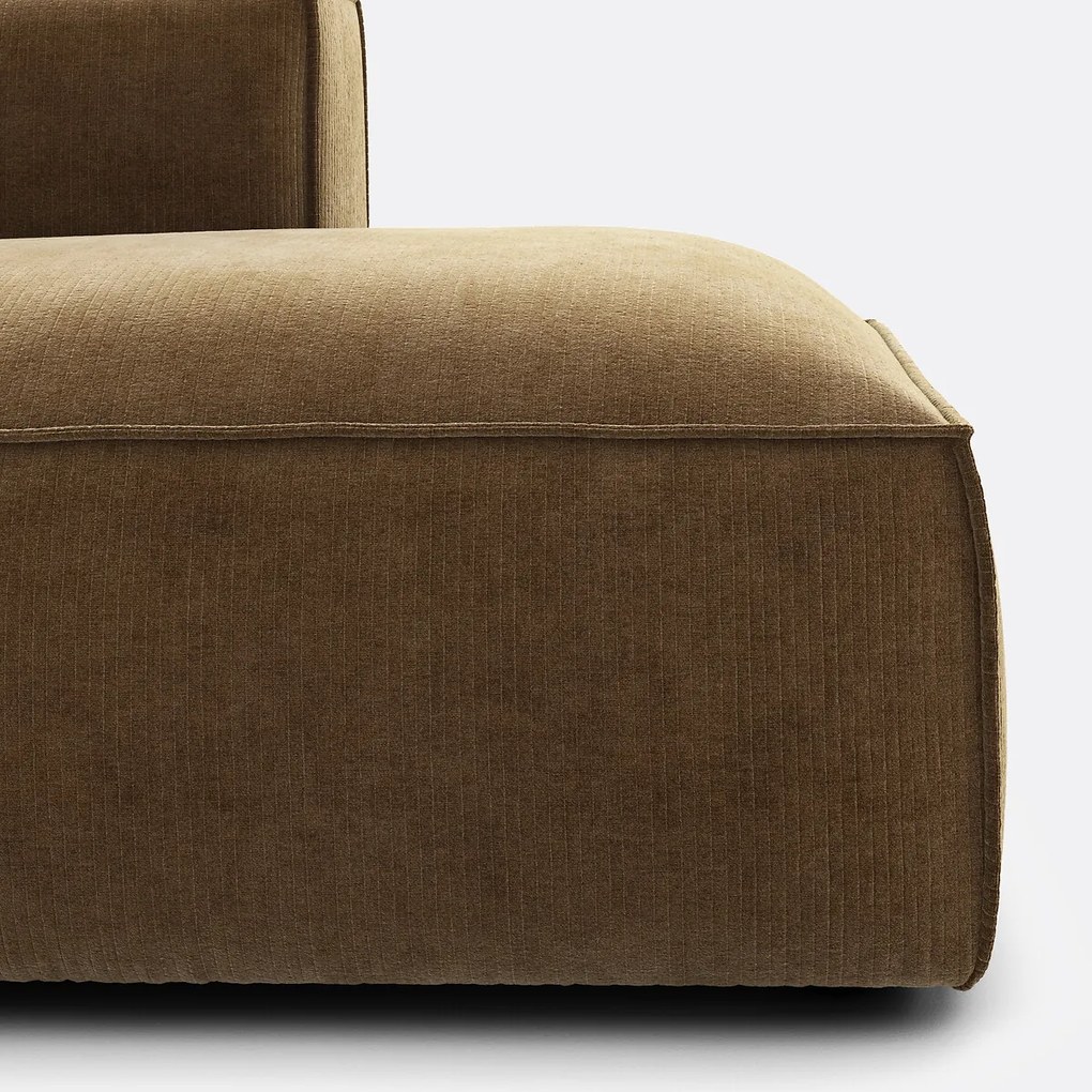 Hoekbank links, vintage ribfluweel, Seven