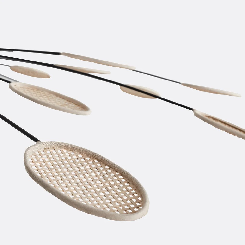Hanglamp in metaal en rotanØ138 cm, Léonie