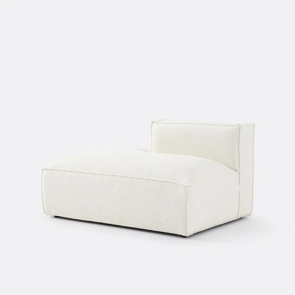 Links chaise longue-element voor modulaire bank, bouclé stof, Seven