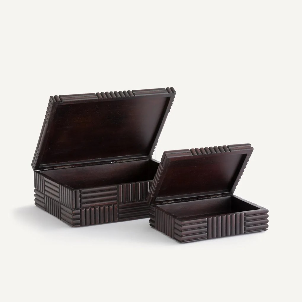 Set van 2 dozen van massief mangohout, Rimba