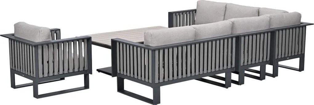 Garden Impressions Gabon - Brugge lounge dining set 6-delig - donker grijs