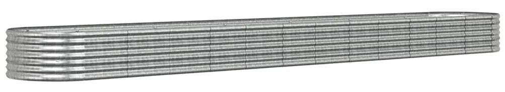 vidaXL Plantenbak 512x80x36 cm gepoedercoat staal zilverkleurig