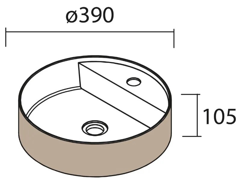 Muebles Remy ronde waskom solid surface 39cm macchiato