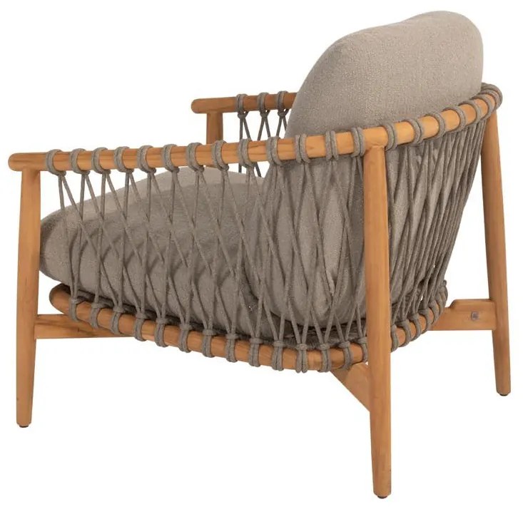 4 Seasons Outdoor Nora loungestoel naturel teak SALE  Loungestoel    beige weerbestendig