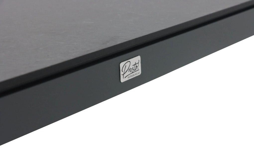 Dining Tuintafel rechthoekig 220 x 90 cm Aluminium/HPL Grijs Mateo