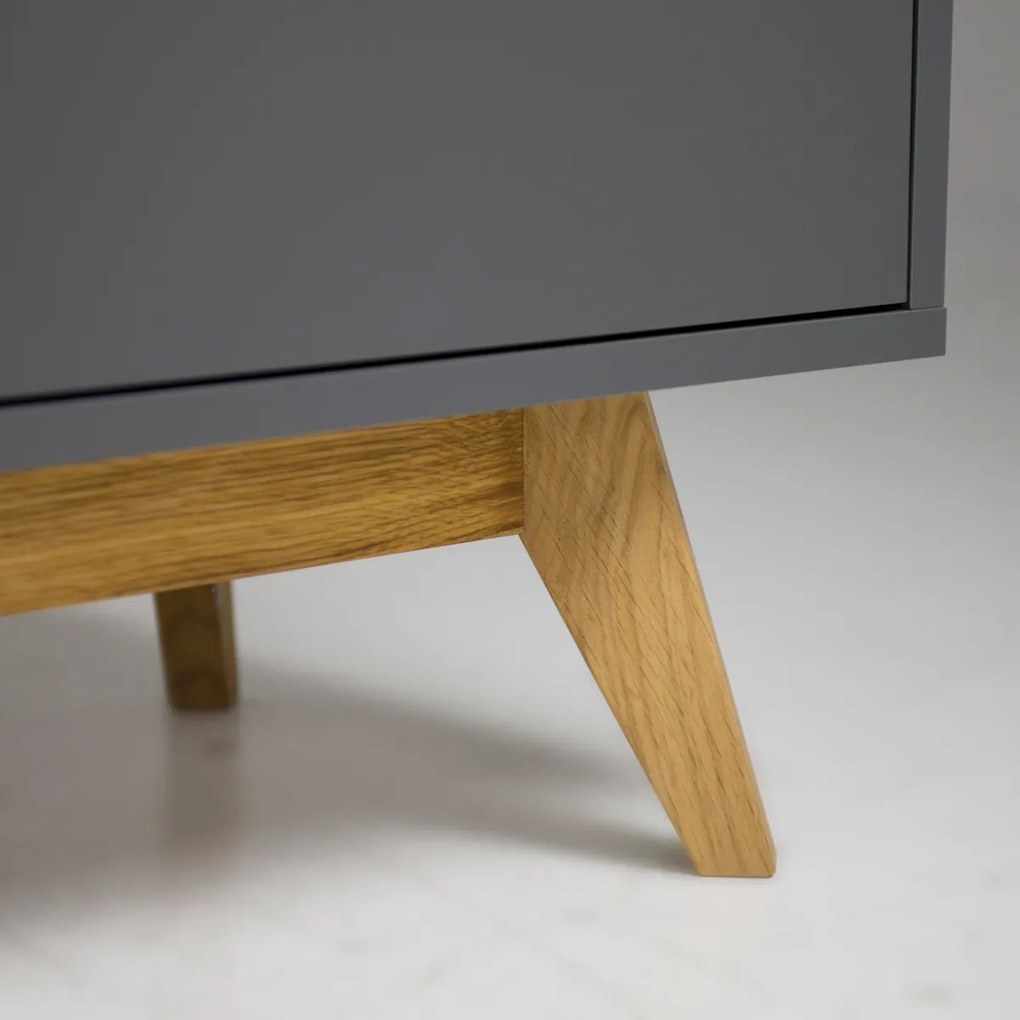 Tenzo Bess Mat Grijs Dressoir Eiken - 200x43x82cm.