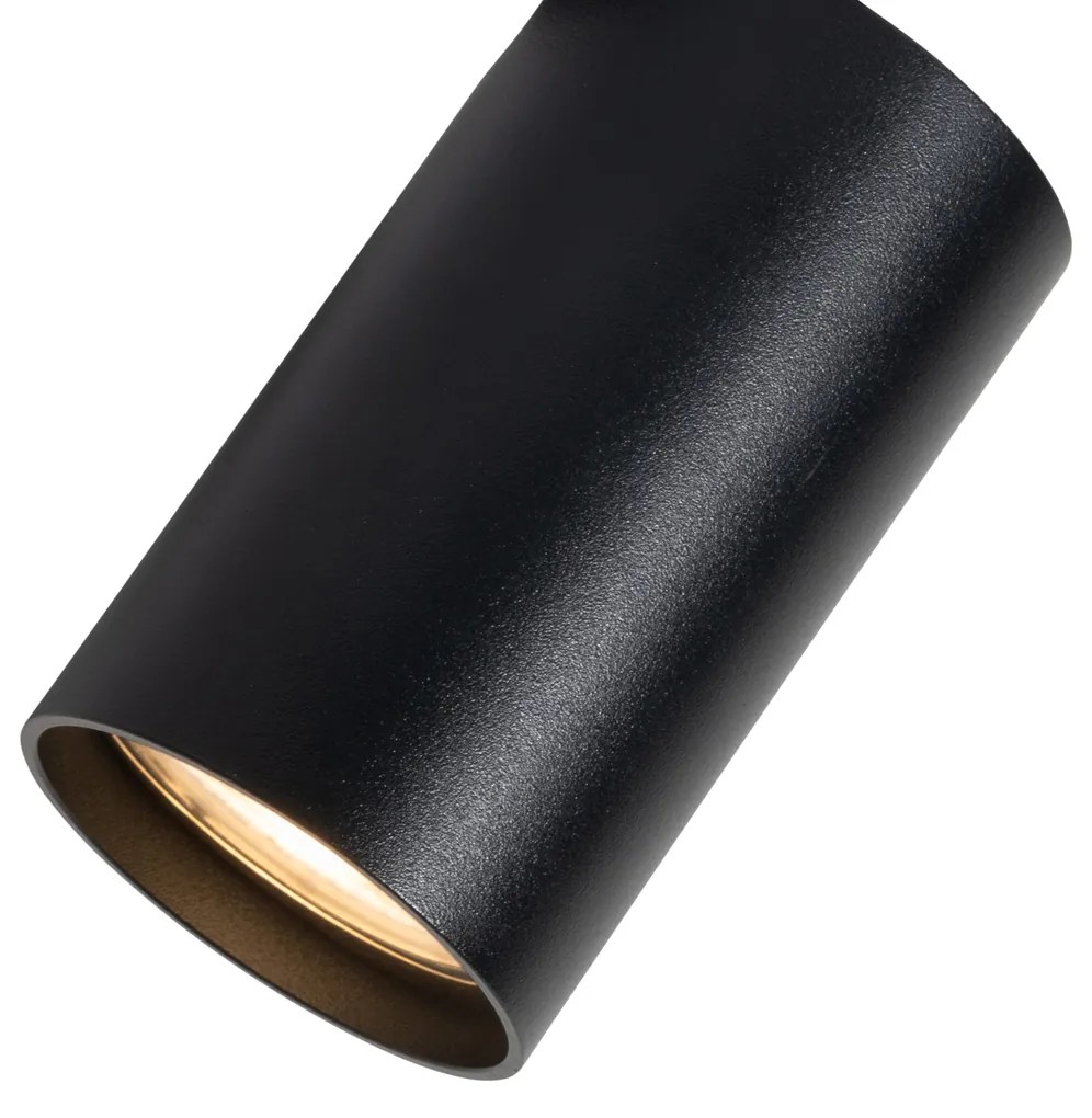 Set van 6 Moderne inbouwspots zwart GU10 50mm - Chels Modern GU10 rond Binnenverlichting Lamp