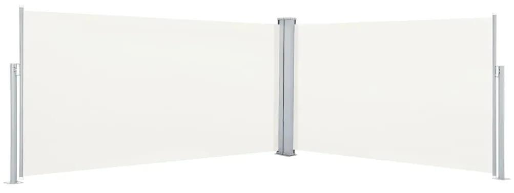 vidaXL Windscherm uittrekbaar 160x600 cm crèmekleurig