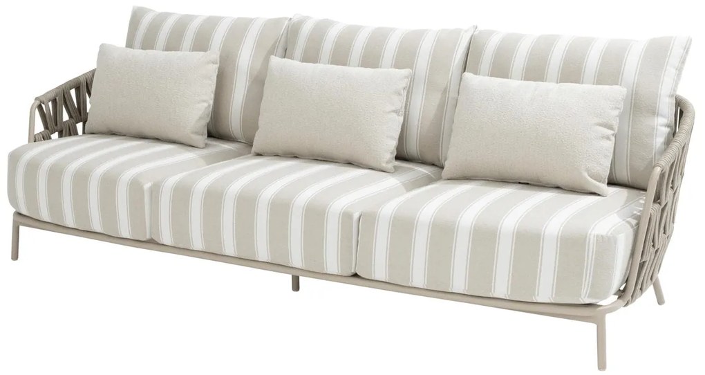 4 Seasons Outdoor Beverly 3-zits loungebank latte Loungebank beige weerbestendig