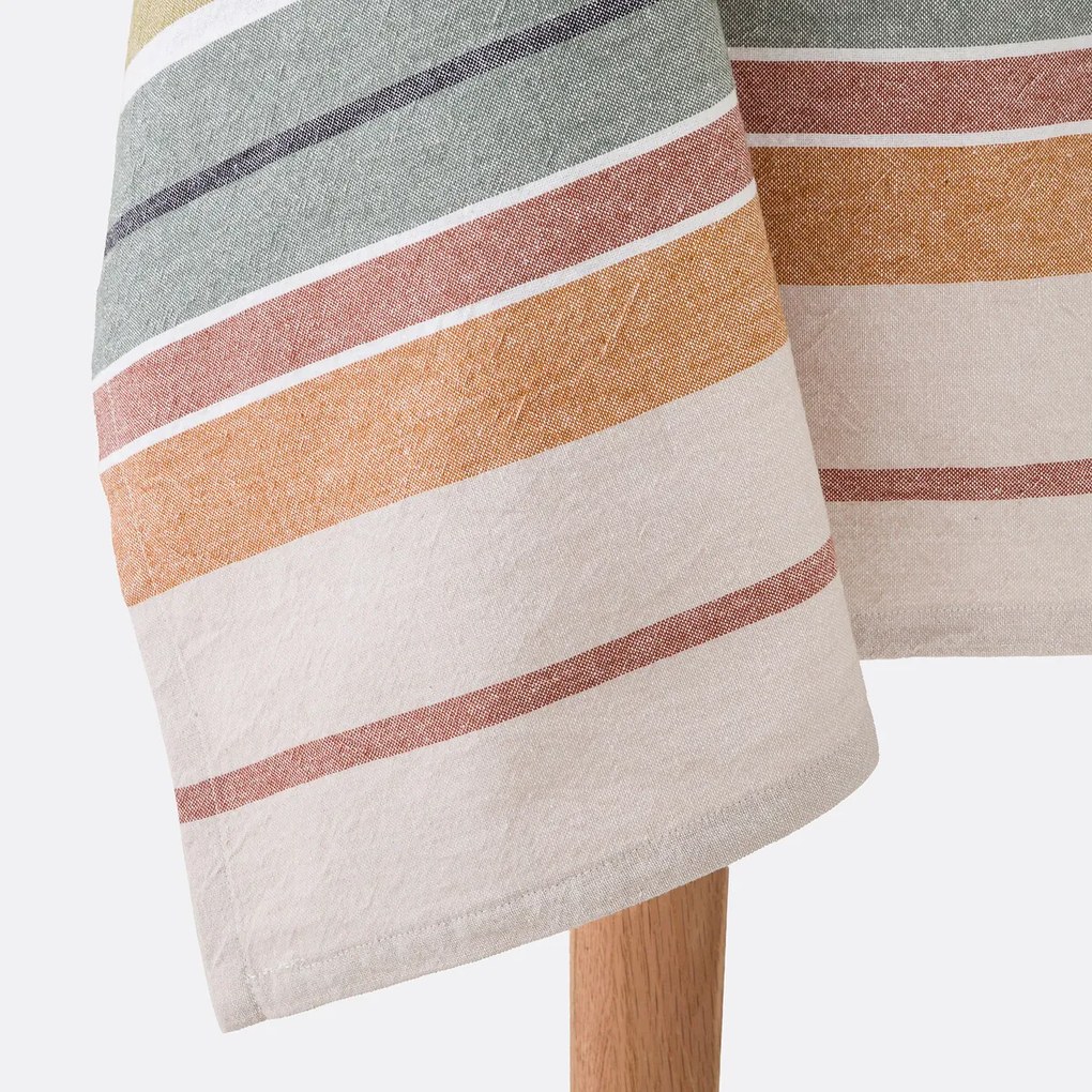 Tafelkleed met strepen van gewassen geweven katoen Antika