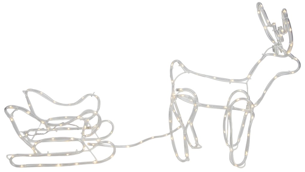 Kerst vloerlamp rendier met slee 116cm incl. LED met timer IP44 - Sori