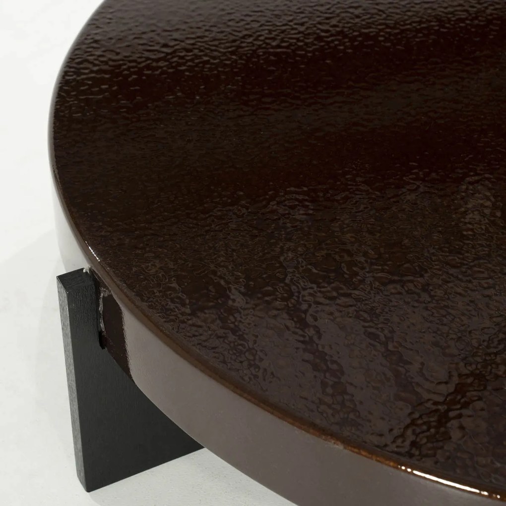 Eleonora Juliet Luxe Salontafel Rond Groot Bruin - 110 X 110cm.
