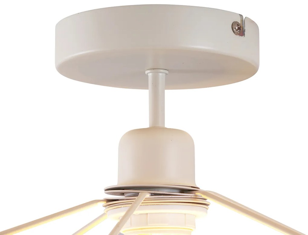 Japandi plafondlamp crème met linnen kap - Aisha