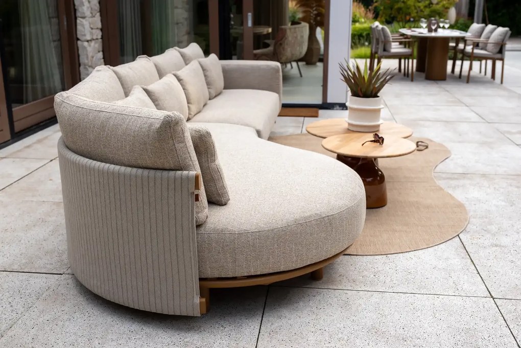 4 Seasons Outdoor Safina chaise loungebank amber SALE Loungebank beige weerbestendig