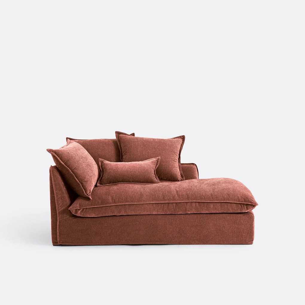 Longchair rechts, afneembare hoes, in gemêleerd polyester, ODNA