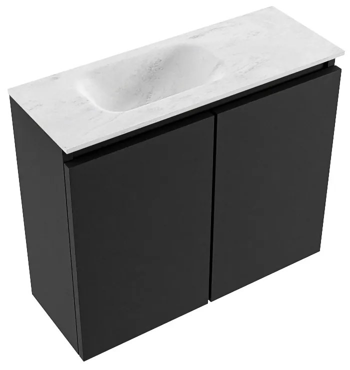 Mondiaz Ture DLux toiletmeubel 60cm urban met wastafel opalo links met kraangat