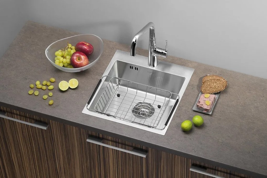 Sapho Epic spoelbak 44x48x20cm met kraangat RVS
