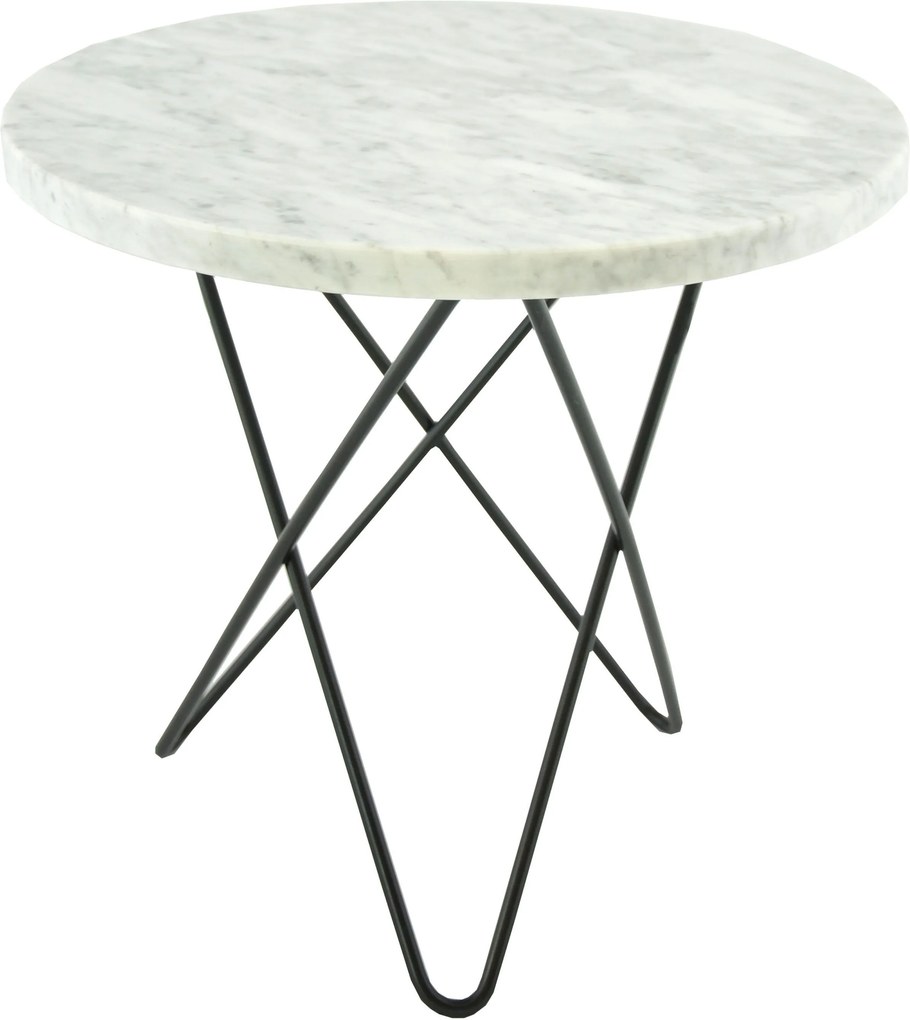 OX Denmarq Mini O Table bijzettafel zwart onderstel - - wit marmer tafelblad 40