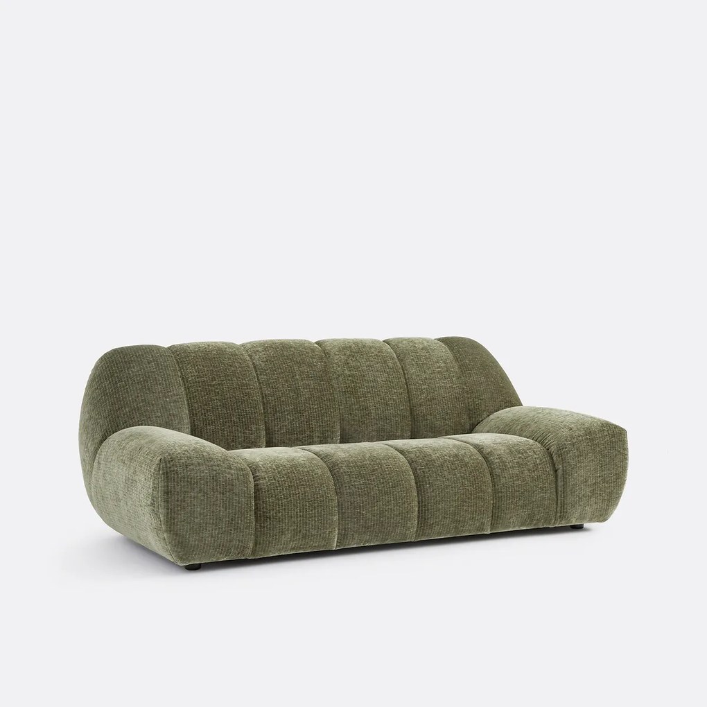 Vintage ribfluwelen bank, 3-zits, Nuria