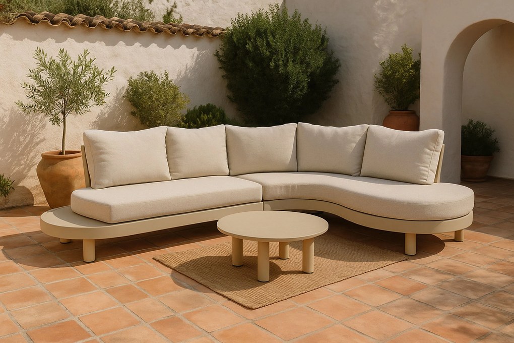 Loungeset tuin 10 personen Aluminium Zand/Beige  Lifestyle Garden Furniture Organio/Elanio