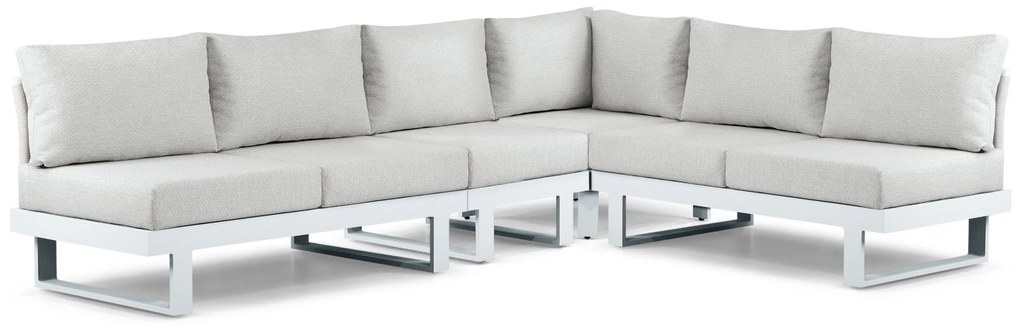 Hoek loungeset 6 personen Aluminium Wit  Lifestyle Garden Furniture Lorenzo