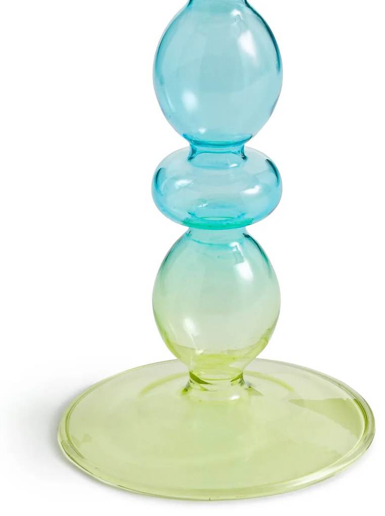 Kandelaar in gekleurd glas H26 cm, Chilava