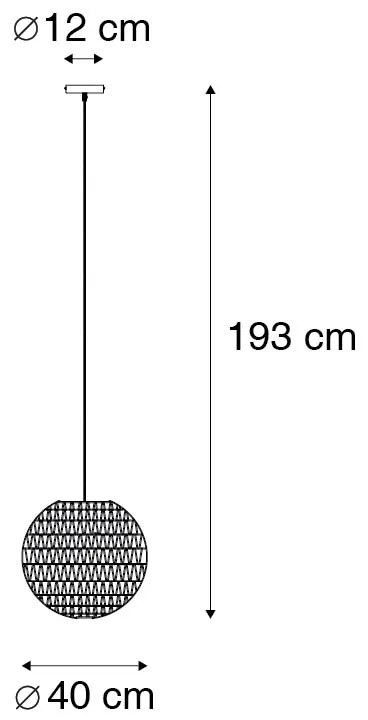 Retro hanglamp wit 40 cm - Lina Ball 40