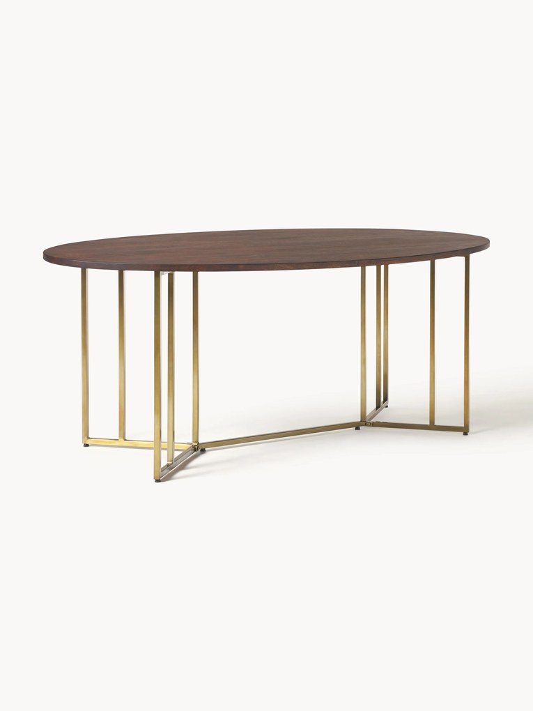 Ovale eettafel Luca van mangohout, in verschillende formaten