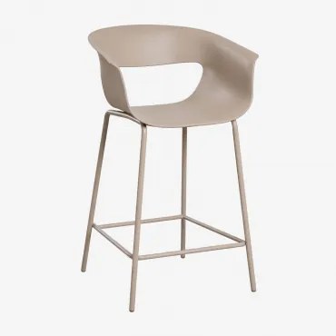 Alanys Hoge Tuinstoel Van Polypropyleen En Staal Moka Bruin & ↑65 Cm - Sklum