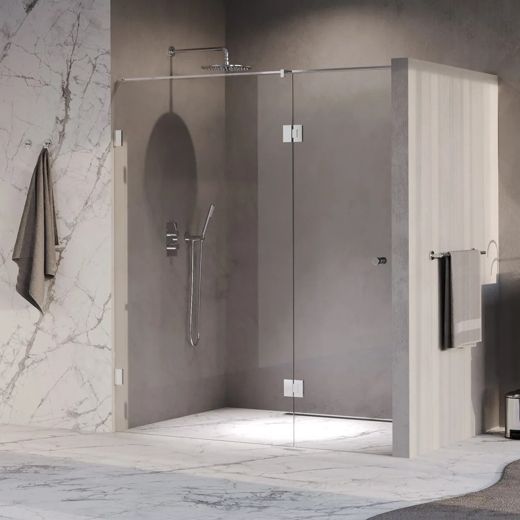 Brauer Void Carving profielloze nisdeur 180cm met draaideur 70cm aan glas chroom